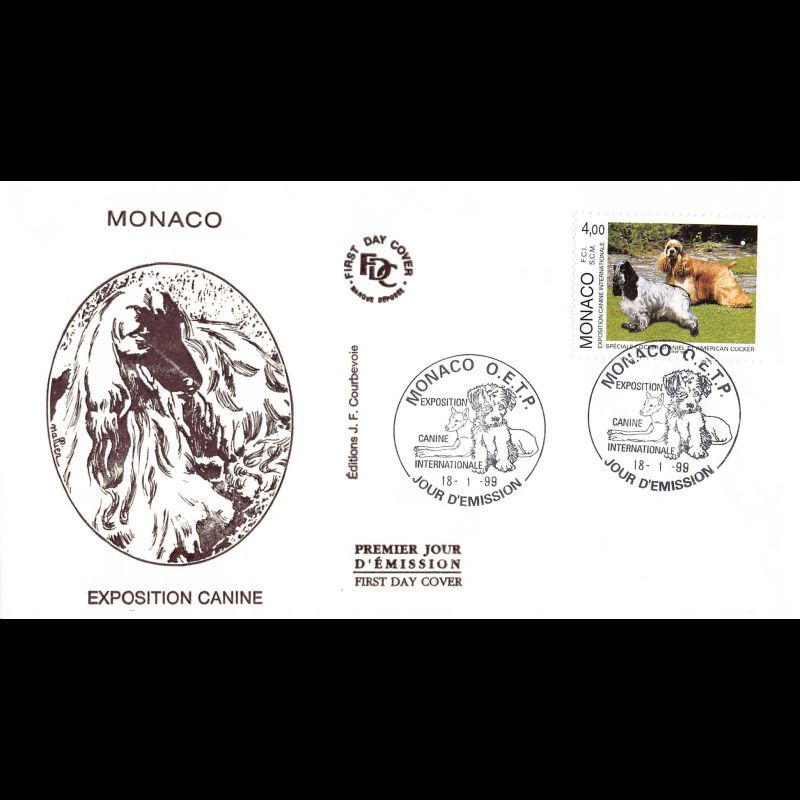 FDC JF - Exposition canine, oblit 18/1/99