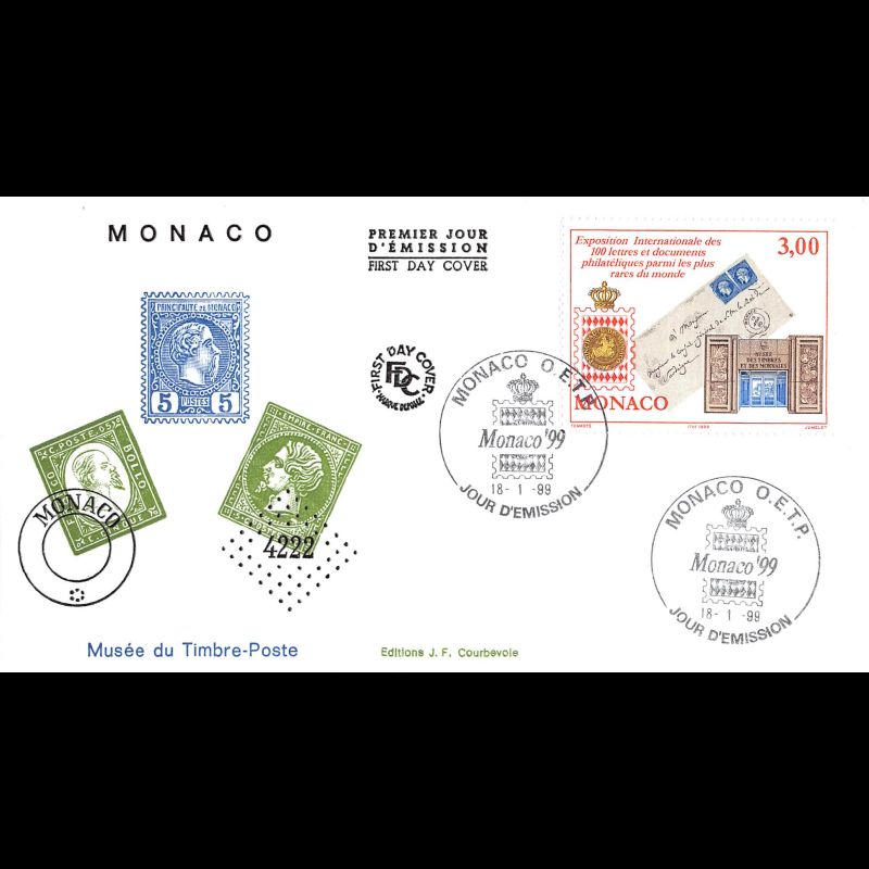 FDC JF - Exposition Monaco 99, oblit 18/1/99