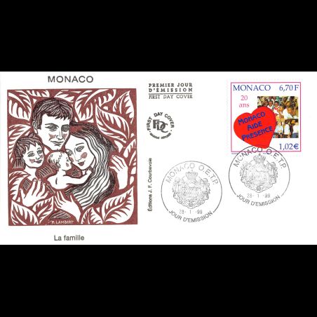 FDC JF - Association Monaco Aide et Présence, oblit 28/1/99