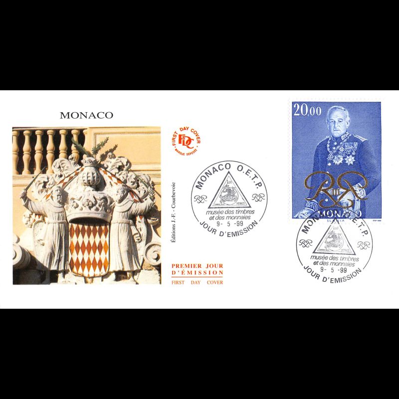 FDC JF - 50 ans de règne de SAS le Prince Rainier III, oblit 9/5/99