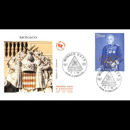 FDC JF - 50 ans de règne de SAS le Prince Rainier III, oblit 9/5/99