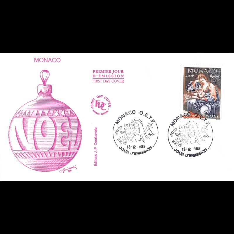 FDC JF - Noël 1999, oblit 13/12/99