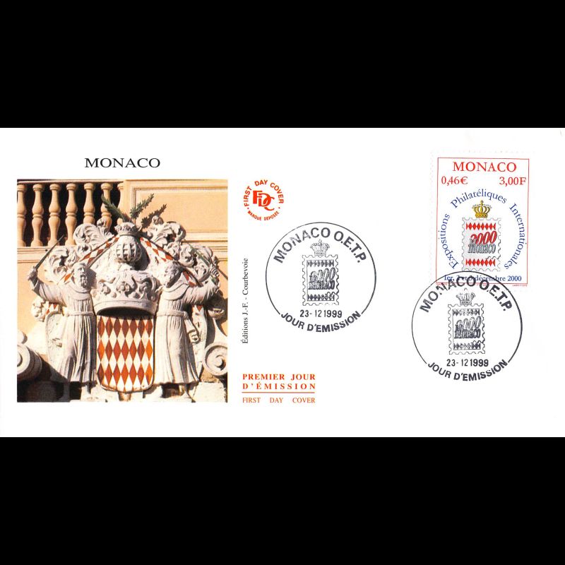 FDC JF - Exposition "Monaco 2000", oblit 23/12/99
