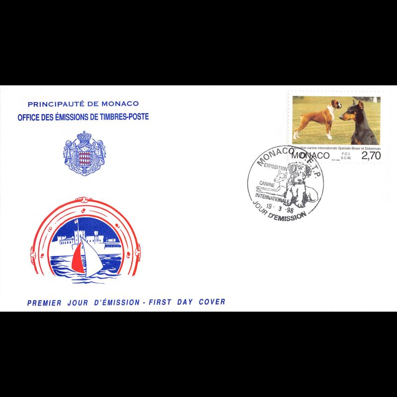FDC - Exposition canine, oblit 19/3/98