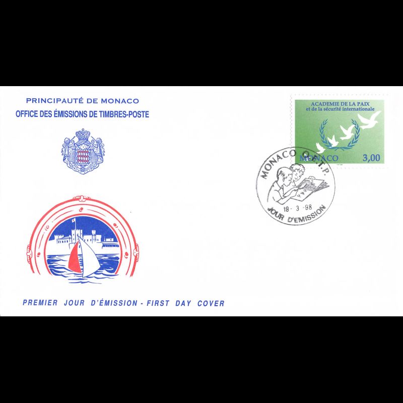 FDC - Académie de la Paix, oblit 19/3/98