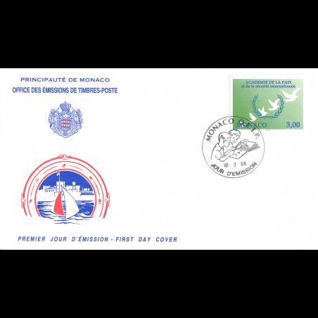 FDC - Académie de la Paix, oblit 19/3/98