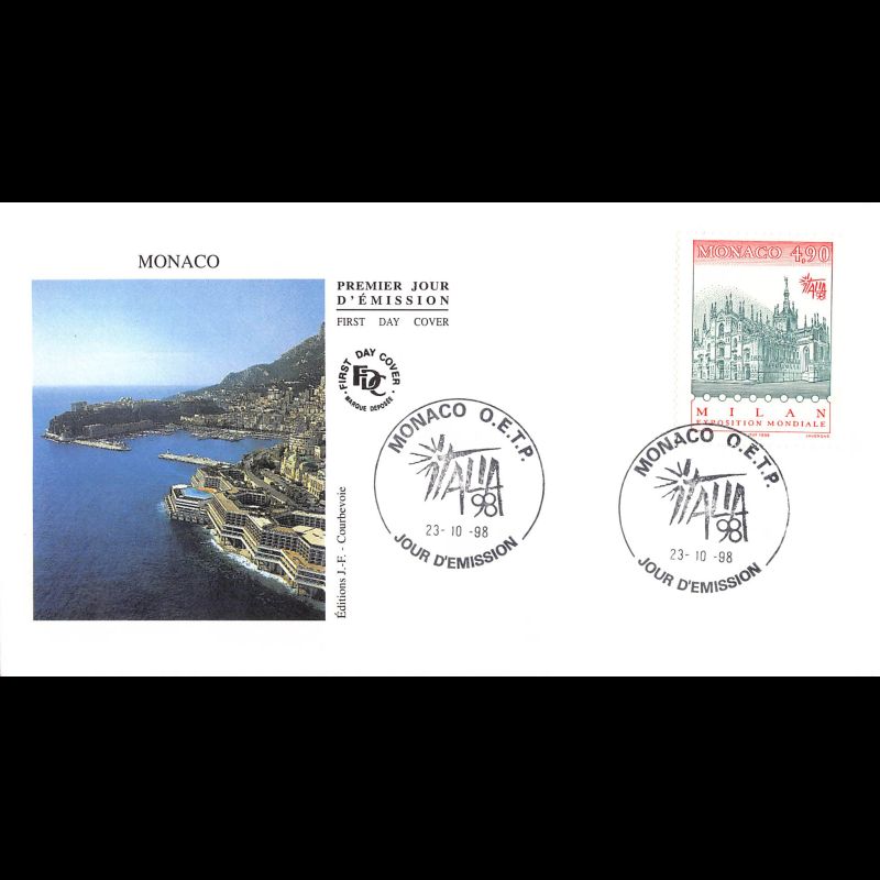 FDC JF - Expo Internationale Milan 98, oblit 23/10/98