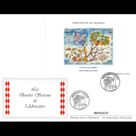 FDC GF LNF - Bloc quatre saisons de l'abricotier, oblit 17/10/94