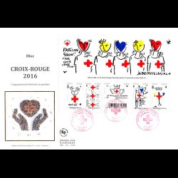 FDC GF soie - Bloc croix rouge 2016, oblit 5/11/2016 Paris