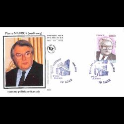 FDC soie - Pierre Mauroy -...