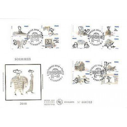 FDC GF soie - Carnet sourires 2010 - oblit Paris 8/10/2010