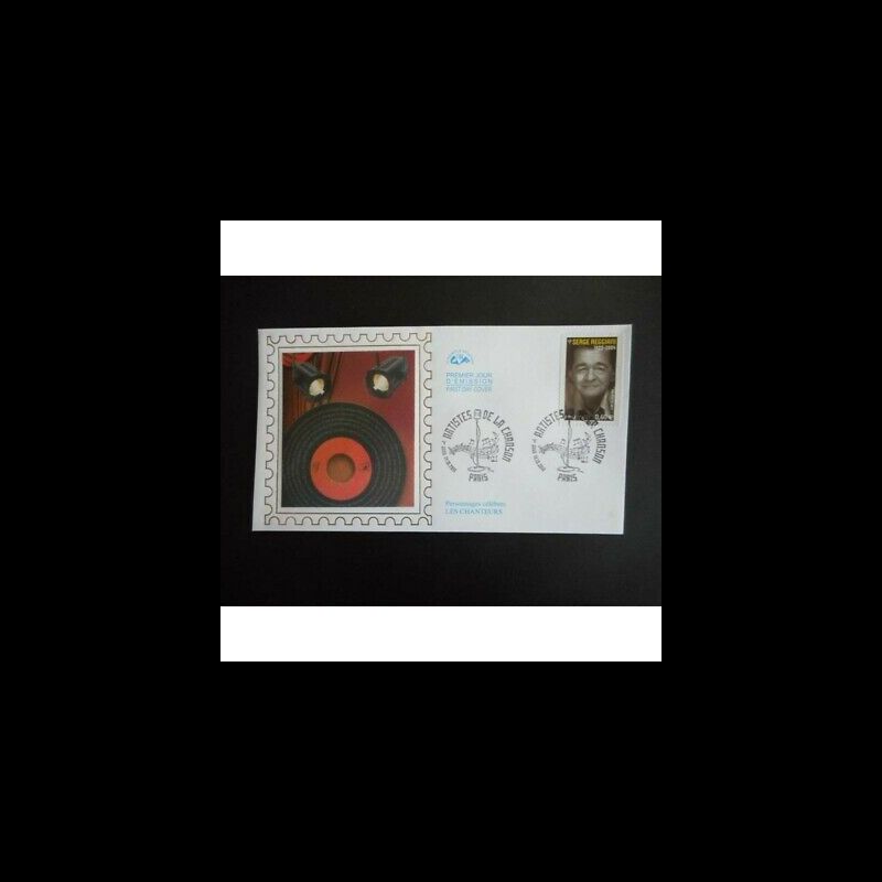 CEF soie - Artistes de la chanson, Serge Reggiani, oblit 14/10/11 Paris