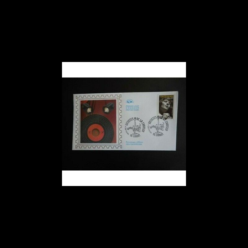 CEF soie - Artistes de la chanson, Colette Renard, oblit 14/10/11 Ermont