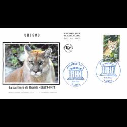 FDC soie - UNESCO, panthère...