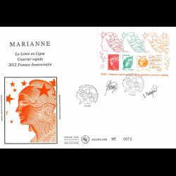 FDC GF soie - Bloc Marianne...