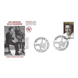 FDC - Artistes de la chanson, Gilbert Bécaud, oblit 14/10/11 La Bussière