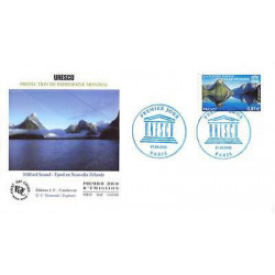 FDC - UNESCO, Milford sound, Nouvelle-Zélande, oblit 19/11/2011 Paris