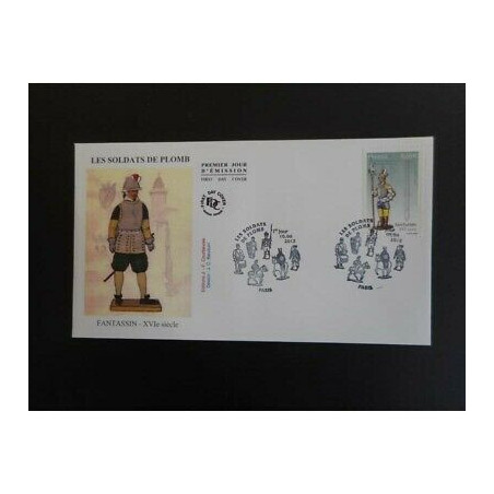 FDC - Les soldats de plombs, Fantassin XVIe siècle, oblit 10/6/2012 Paris