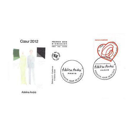 FDC - Patch d'amour, Adeline André, oblit 13/1/2012 Paris