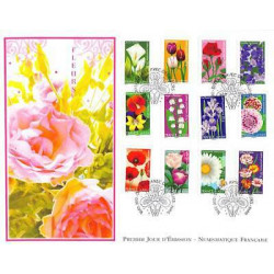FDC GF LNF - Carnet 2012 - Dites le avec des fleurs - oblit Paris 10/2/2012