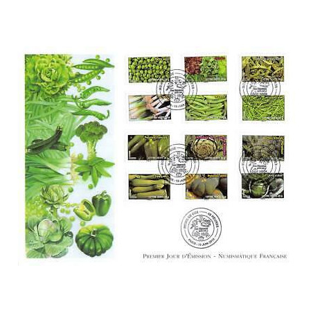 FDC GF LNF - Carnet adh, légumes pour une lettre verte - oblit Paris 13/6/2012