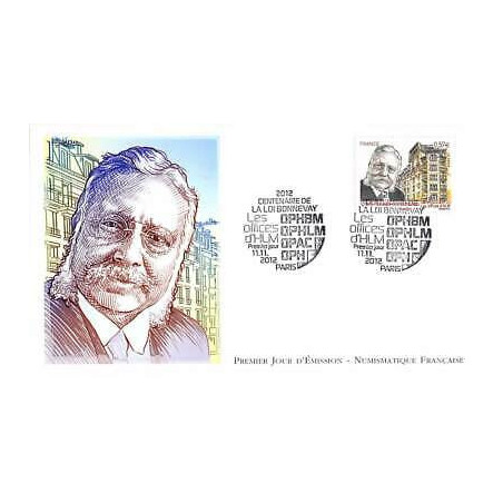 FDC LNF - Centenaire de la loi Bonnevay, oblit 11/11/2012 Paris