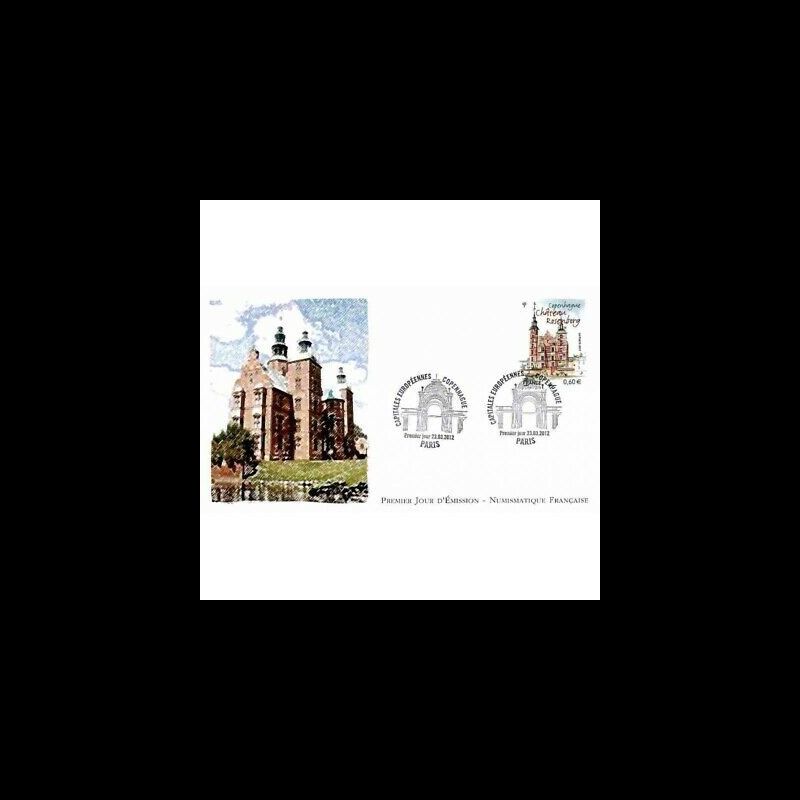 FDC LNF - Copenhague, Château de Rosenborg, oblit 23/3/2012 Paris