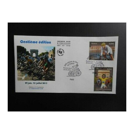 FDC - 100e édition du tour de France, oblit 29/6/13 Paris