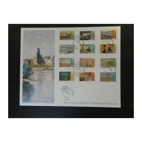 FDC GF LNF - Carnet impressionnisme - 12 TP autocollants - oblit Paris 27/4/2013