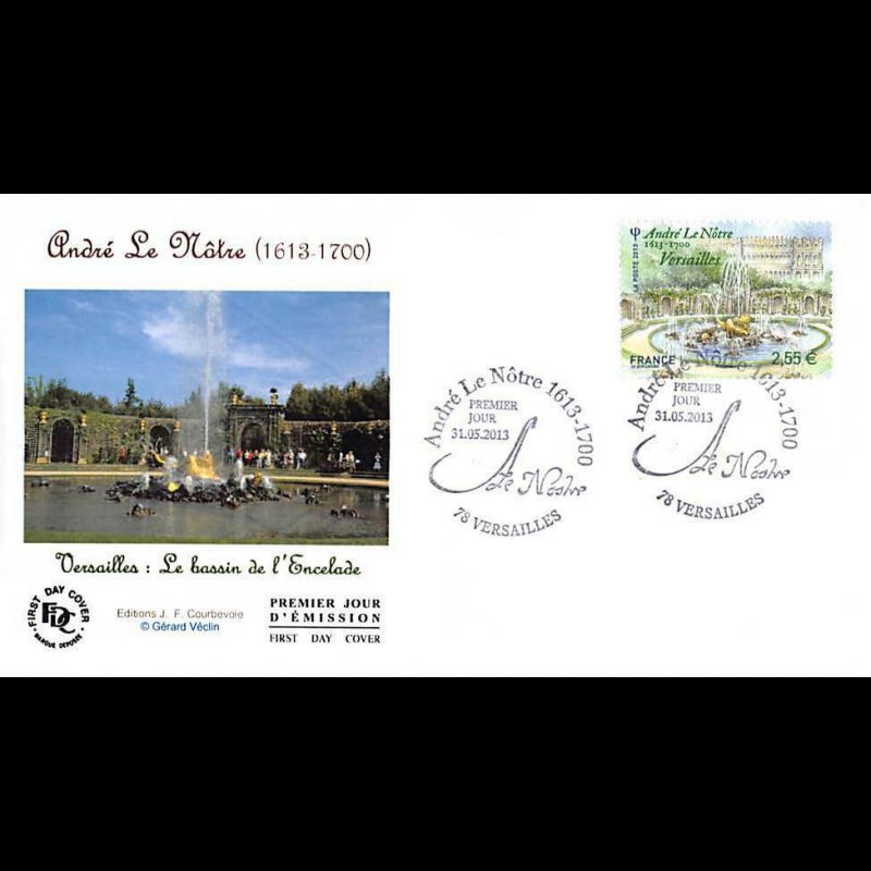 FDC - André Le Nôtre, bassin de l'Encelade, oblit 31/5/13 Versailles