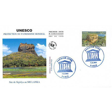 FDC - UNESCO 2013, site de Sigiriya, oblit 7/11/13 Paris
