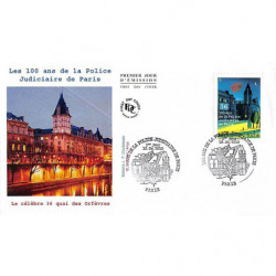 FDC - 100 ans de Police Judiciaire de Paris, oblit 13/9/2013 Paris