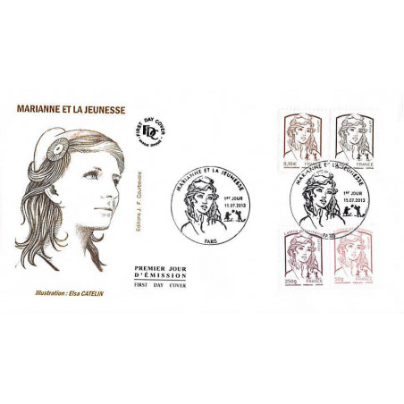 FDC - Marianne et la jeunesse (env 1 sur 4), oblit 15/7/13 Paris
