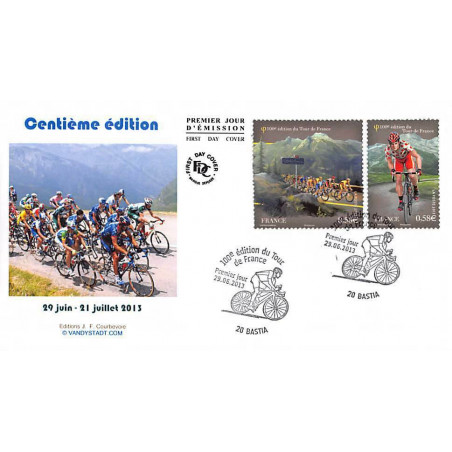 FDC - 100e édition du tour de France, oblit 29/6/13 Bastia