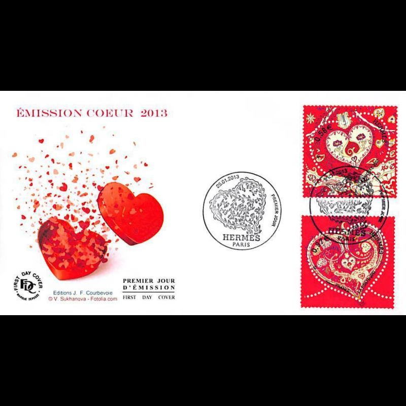 FDC - Coeur Hermès, oblit 25/1/13 Paris