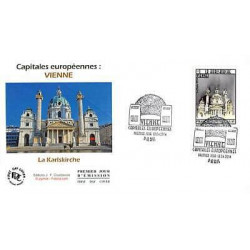 FDC - Vienne, La Karlskirche, oblit 18/4/14 Paris