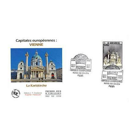 FDC - Vienne, La Karlskirche, oblit 18/4/14 Paris