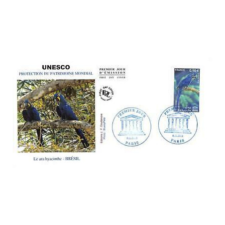 FDC - UNESCO 2014, Ara hyacinthe - Brésil, oblit 8/11/14 Paris