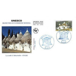 FDC - UNESCO 2014 - Trulli d'Alberobello - Italie, oblit 8/11/14 Paris
