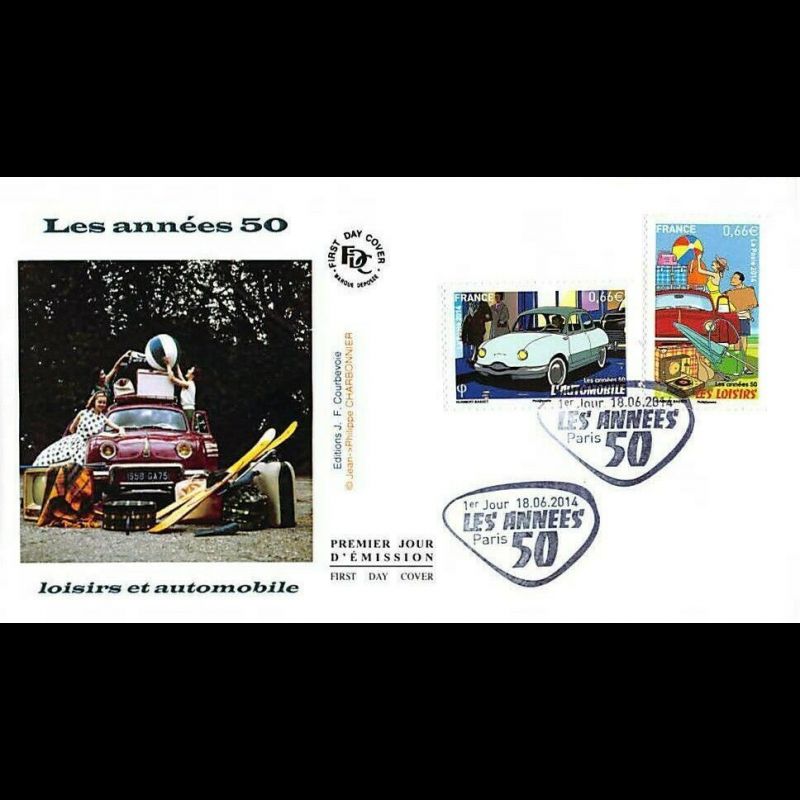 FDC - Les années 50, loisirs et automobile, oblit 18/6/14 Paris