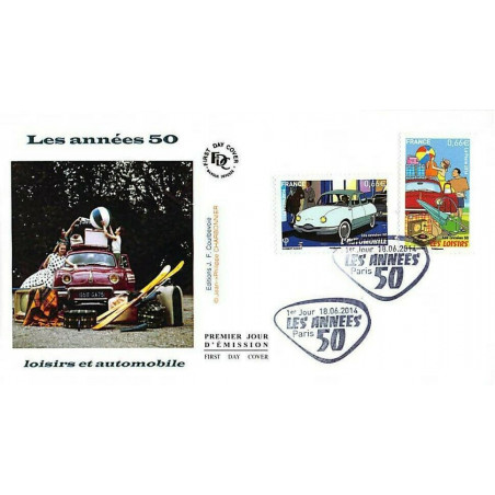 FDC - Les années 50, loisirs et automobile, oblit 18/6/14 Paris