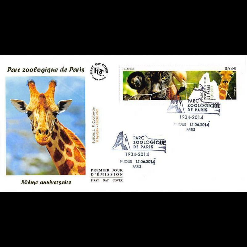 FDC - Parc zoologique de Paris, oblit 15/6/14 Paris