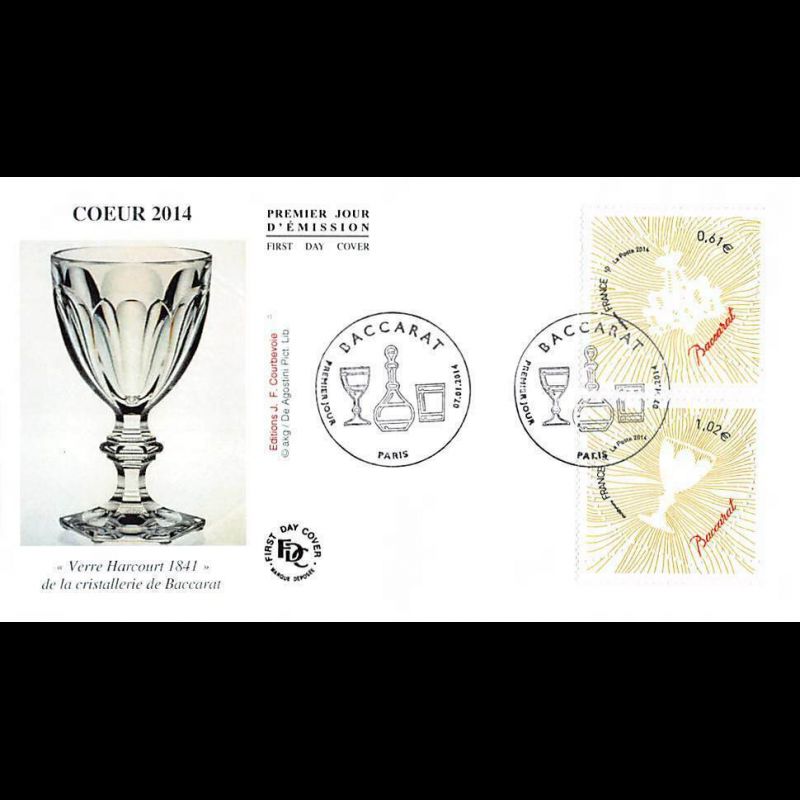 FDC - Coeur Baccarat 2014, oblit 7/1/14 Paris