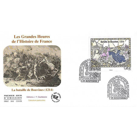 FDC - Grandes heures histoire de France, oblit 25/4/14 Bouvines