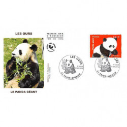 FDC - Les ours, panda géant, oblit 21/3/14 Saint-Aignan