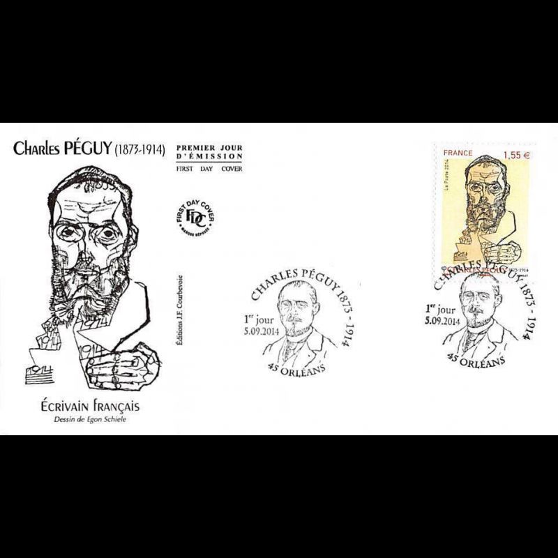 FDC - Charles Péguy, écrivain, oblit 5/9/14 Orléans