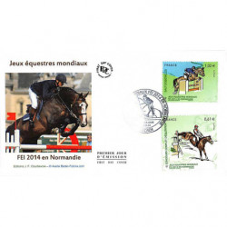 FDC - Jeux équestres mondiaux (4892, 4896), oblit 23/8/14 Caen
