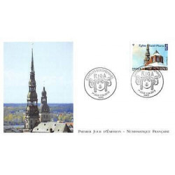 FDC LNF - Riga, l'église Saint-Pierre, oblit 3/4/2015 Paris