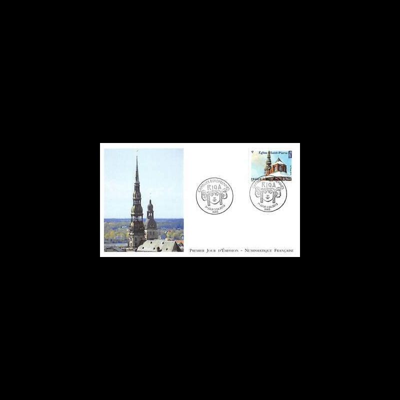 FDC LNF - Riga, l'église Saint-Pierre, oblit 3/4/2015 Paris