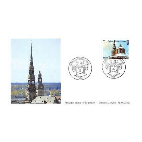 FDC LNF - Riga, l'église Saint-Pierre, oblit 3/4/2015 Paris